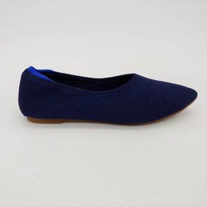 Fashion Womens Ballet Flats Shoes Blue Knitted Slip On Pointed Toe‎ EU 39 New